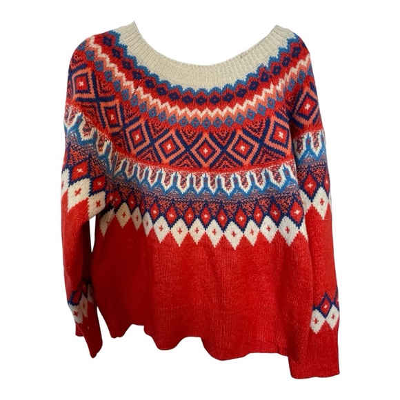 St. John's Bay Sweaters - St. John's Bay Red and Blue Crew Neck Sweater